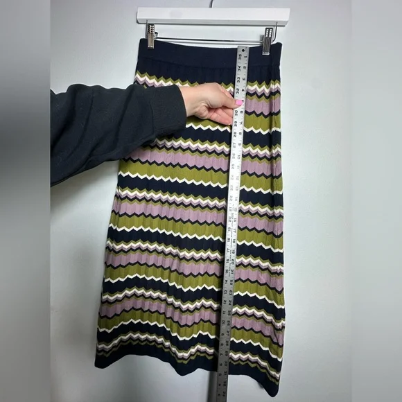 NEW SEZANE Parniane Striped Knit Midi Cotton Skirt  Dress Size Medium - Picture 12 of 15